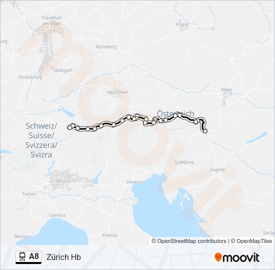 A8 Train Line Map
