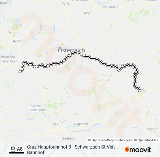 A8 Train Line Map