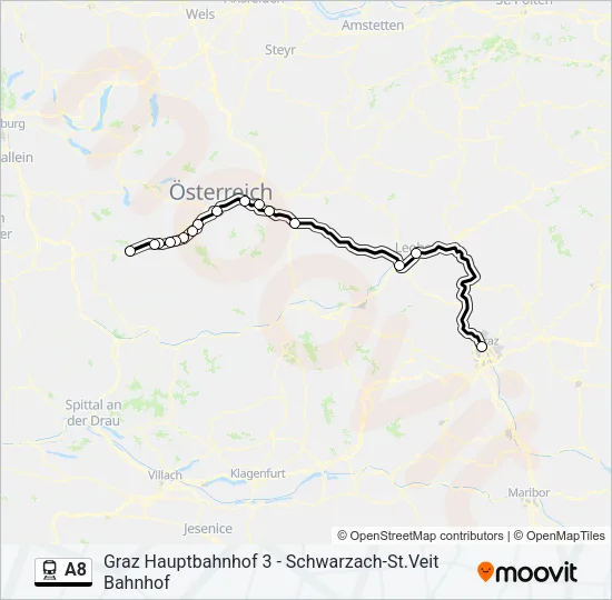 A8 Train Line Map