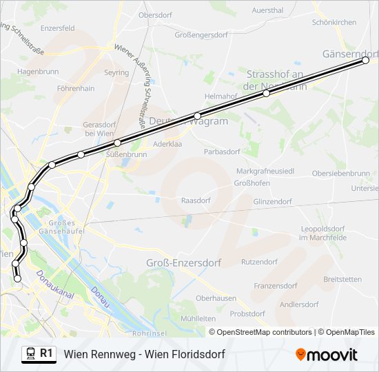 R1 Train Line Map