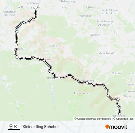 R1 Train Line Map