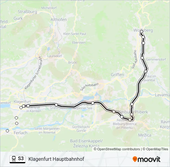 S3 Train Line Map