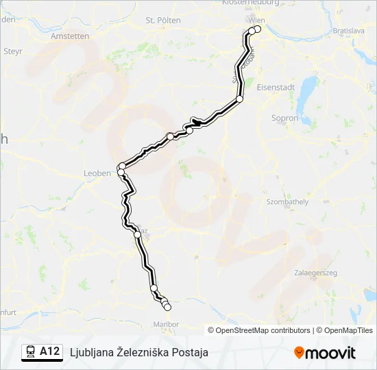 A12 Train Line Map