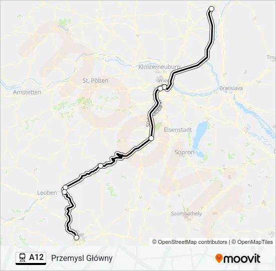 A12 Train Line Map