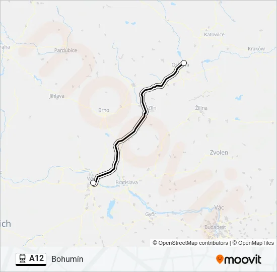 A12 Train Line Map