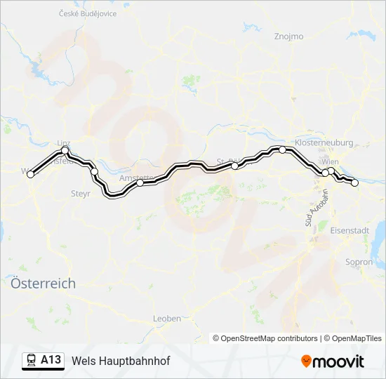 A13 Train Line Map