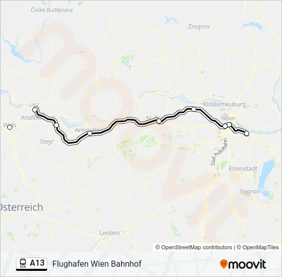 A13 Train Line Map
