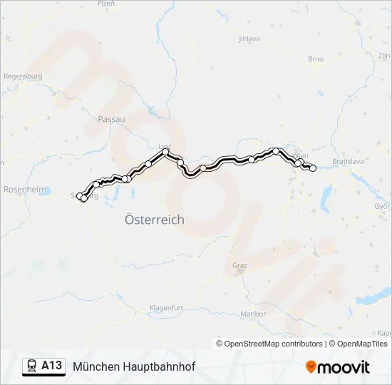 A13 Train Line Map