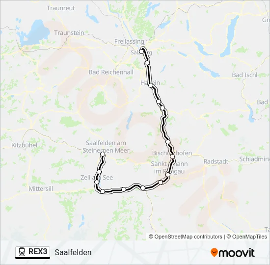 REX3 Train Line Map