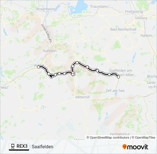 REX3 Train Line Map