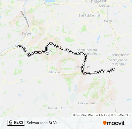 REX3 Train Line Map