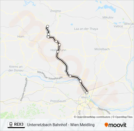REX3 Train Line Map