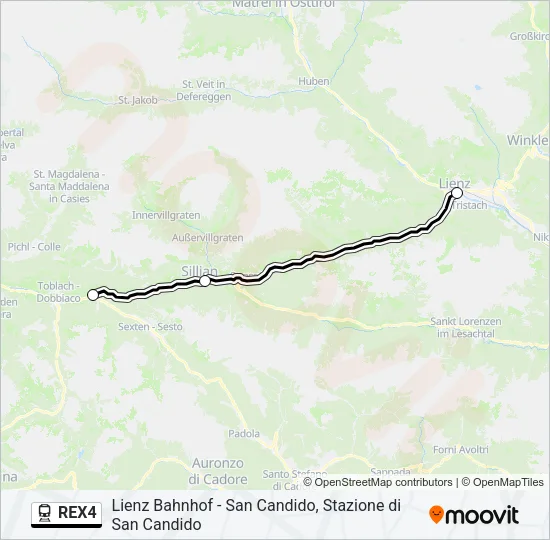 REX4 Train Line Map