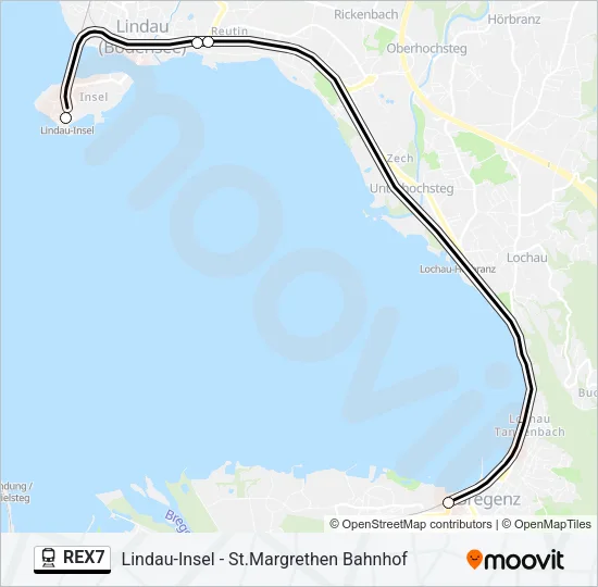 REX7 Train Line Map