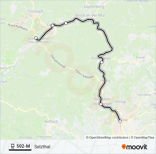 502-M Train Line Map