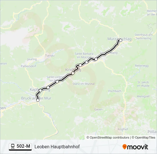 502-M Train Line Map