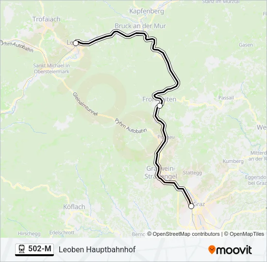 502-M Train Line Map