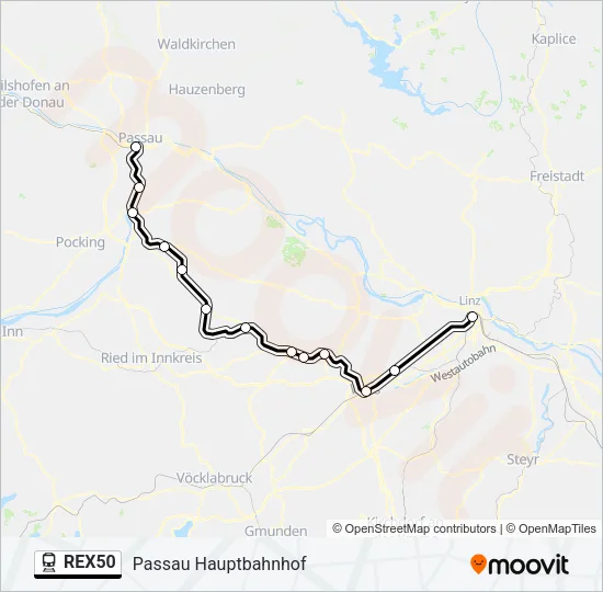 REX50 Train Line Map