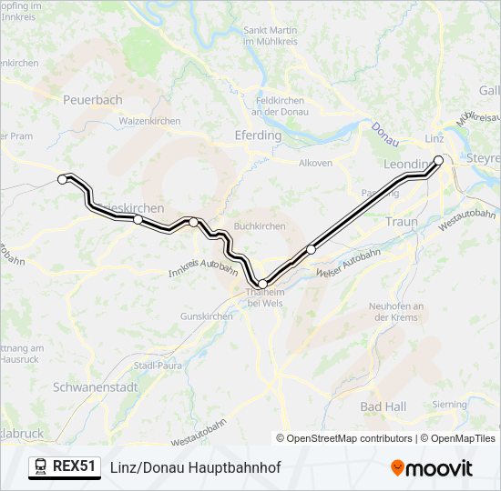 REX51 Train Line Map