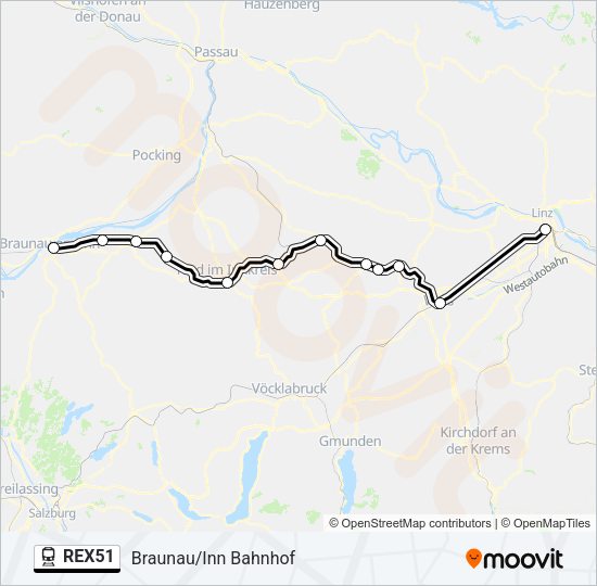 REX51 Train Line Map