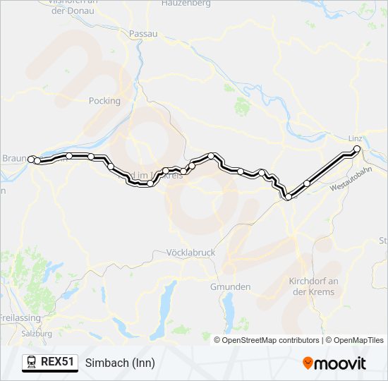 REX51 Train Line Map