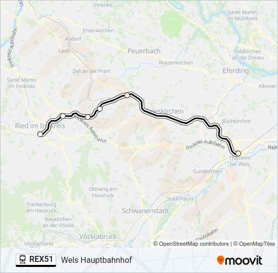 REX51 Train Line Map