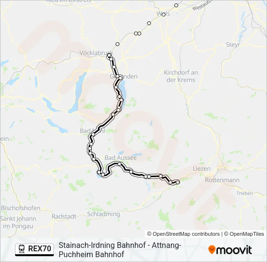REX70 Train Line Map