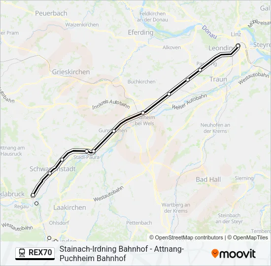 REX70 Train Line Map