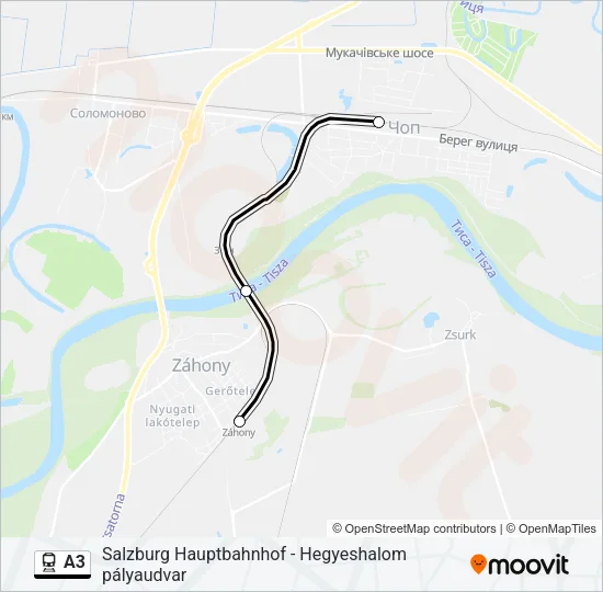 A3 Train Line Map