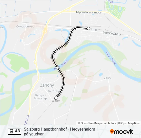 A3 Train Line Map