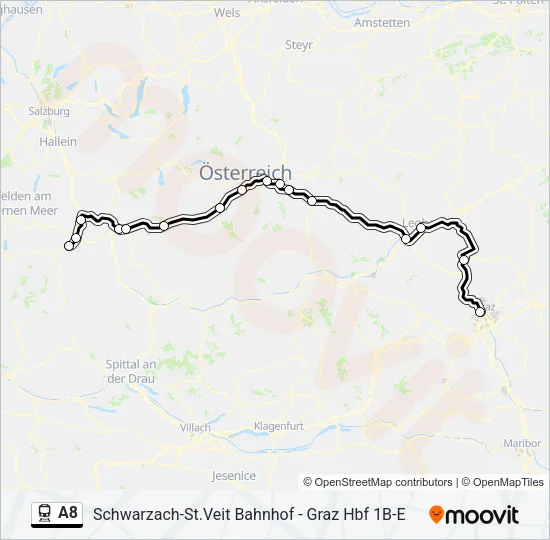A8 Train Line Map