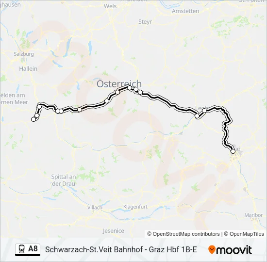 A8 Train Line Map