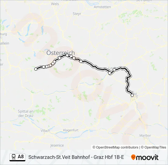 A8 Train Line Map