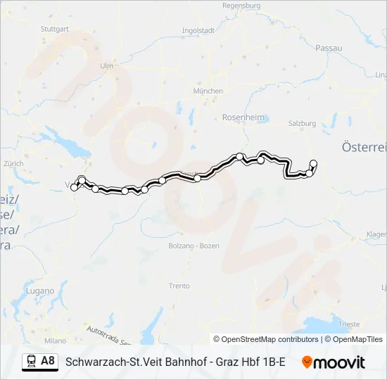 A8 Train Line Map