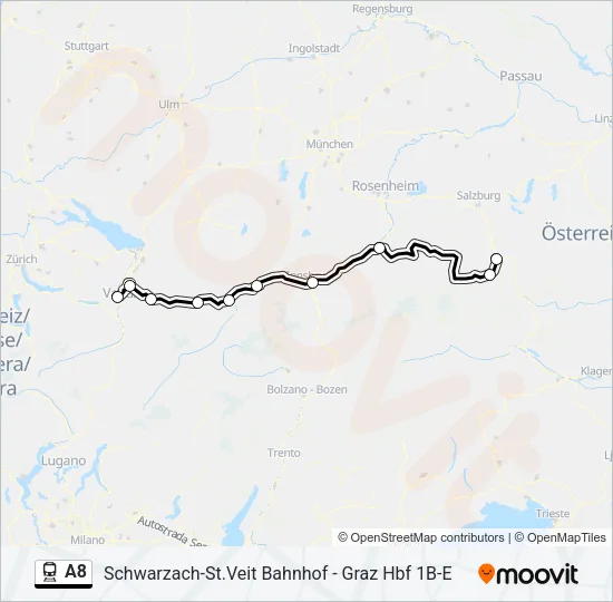 A8 Train Line Map