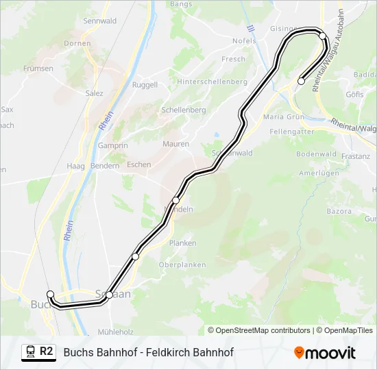 R2 Train Line Map