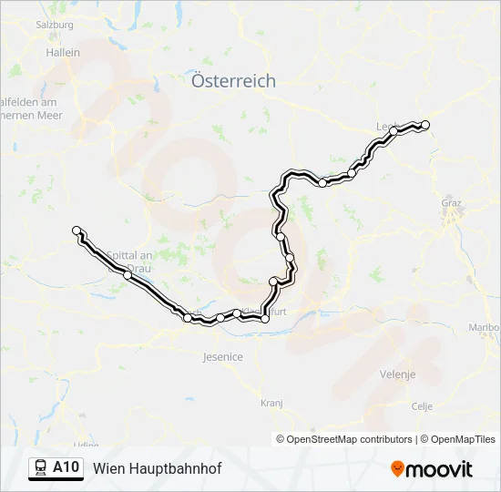 A10 Train Line Map