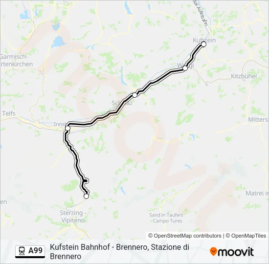 A99 Train Line Map