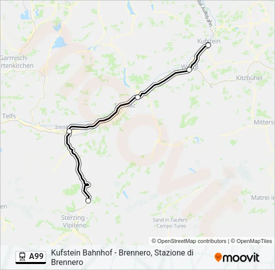 A99 Train Line Map