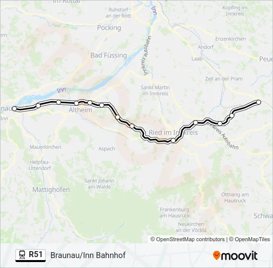 R51 Train Line Map