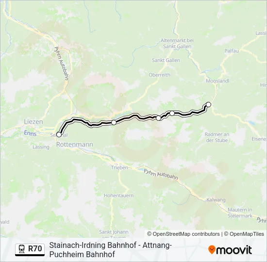 R70 Train Line Map