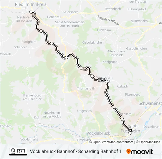 R71 Train Line Map