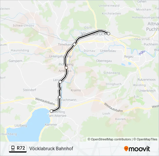 R72 Train Line Map
