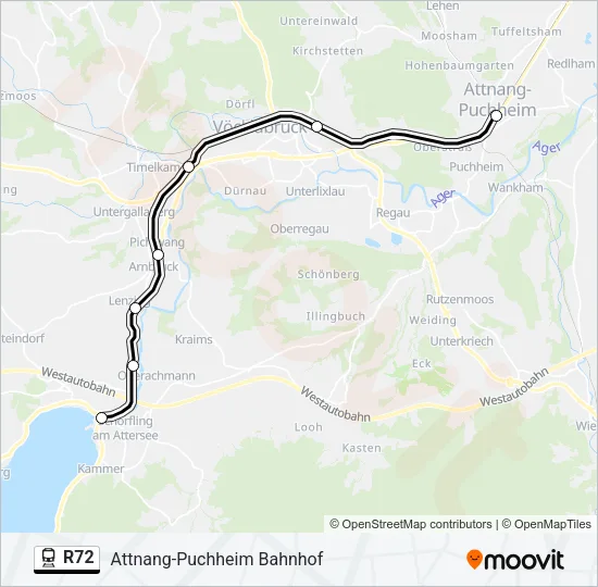R72 Train Line Map