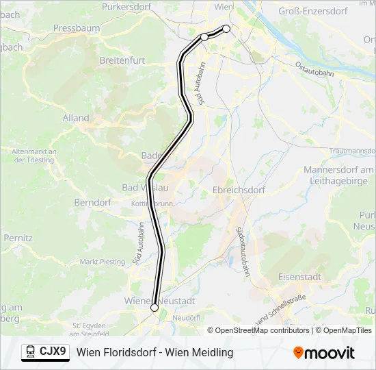 CJX9 Train Line Map