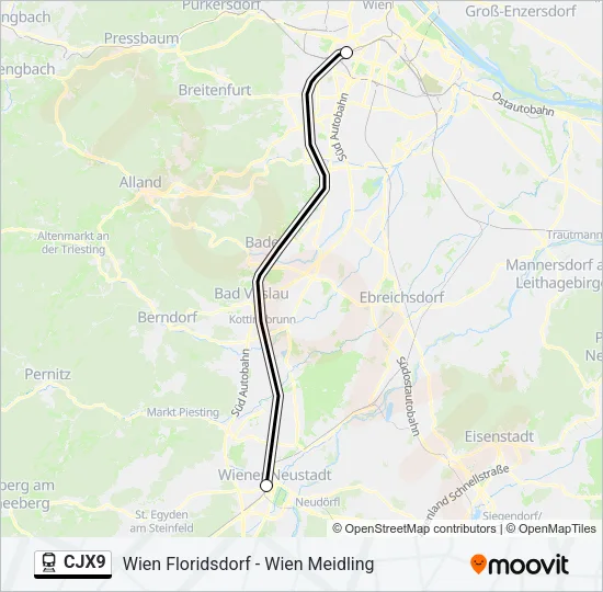 CJX9 Train Line Map