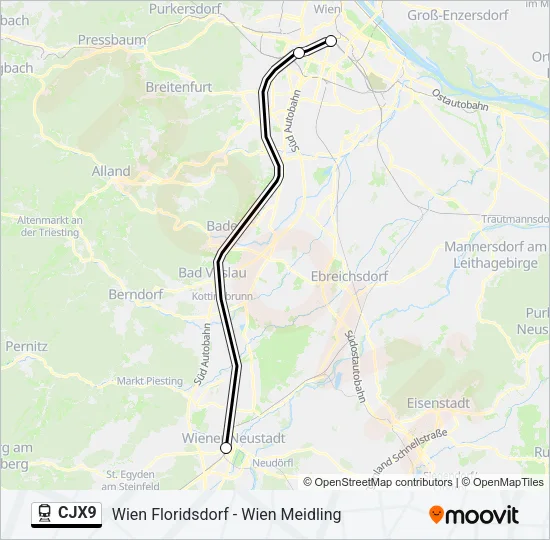CJX9 Train Line Map