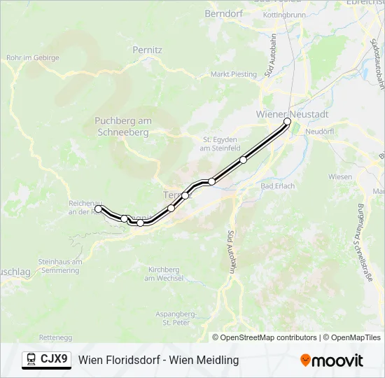 CJX9 Train Line Map