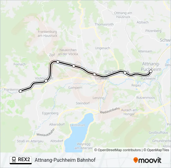 REX2 Train Line Map