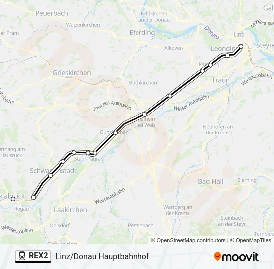 REX2 Train Line Map